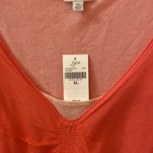 J. Jill NWT Women’s Long Sleeve Sheer Top, Shrimp Color, XL, 100% Cotton - Picture 2 of 6